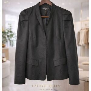 Lafayette 148 Black Tailored Blazer Size 8 Luxury Minimalist Career Quiet Luxury